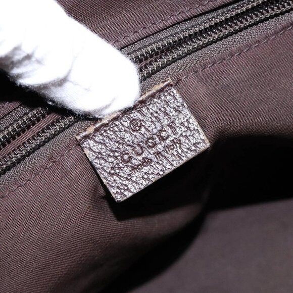 GUCCI GG Canvas Web Sherry Line Hand Bag Beige Red Green 131228 Auth 134493 - Picture 13 of 16